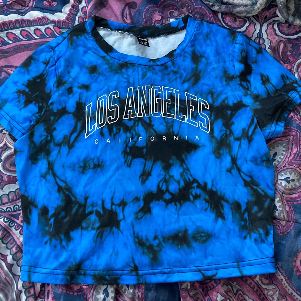 SHEIN blue and black crop top!